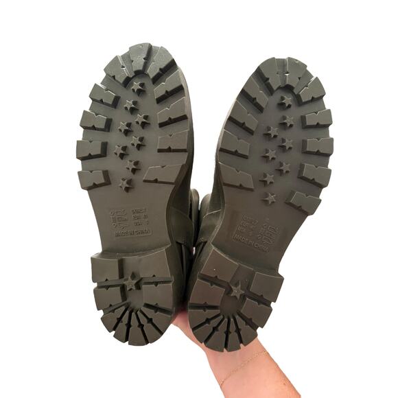 Jeffrey Campbell Women's Green Buckle Ankle Controller Moto Rain Boots Size 9 - Picture 8 of 10